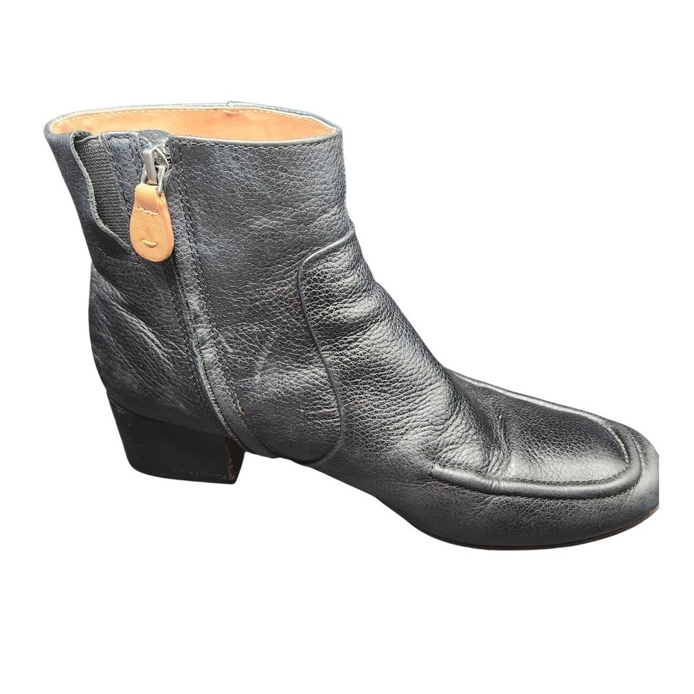 Gentle Souls Boots Womens Size‎ 10 Black Leather Ella Apron Ankle Zip Bootie